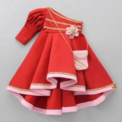 Sale Adorable High Low Lace Detailed Dress With Sling Bag Dresses & Sets | Dresses