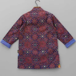 Sale Ajrakh Printed Patch Pocket Detail Kurta BOY Twinning Sets | Indian Ethnic Wear