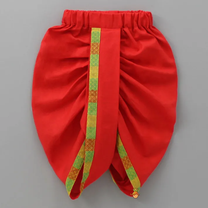 Sale Angarkha Style Yellow Kurta And Dhoti With Mukut BOY Indian Ethnic Wear | Ethnic Sets