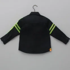 Online Animal Embroidered Black Shirt BOY Shirts & Tees