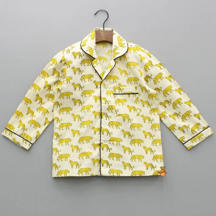 Sale Animal Printed Off White Cotton Sleepwear BOY Sleep Wear | Sleepwear