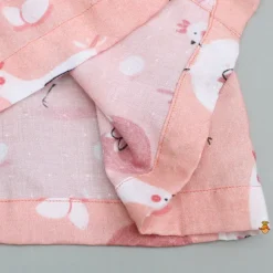 Clearance Animal Printed Peach Bamboo Fabric Top And Pyjama Sleepwear