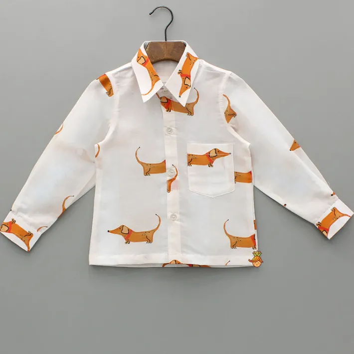 Best Animal Printed White Shirt BOY Shirts & Tees