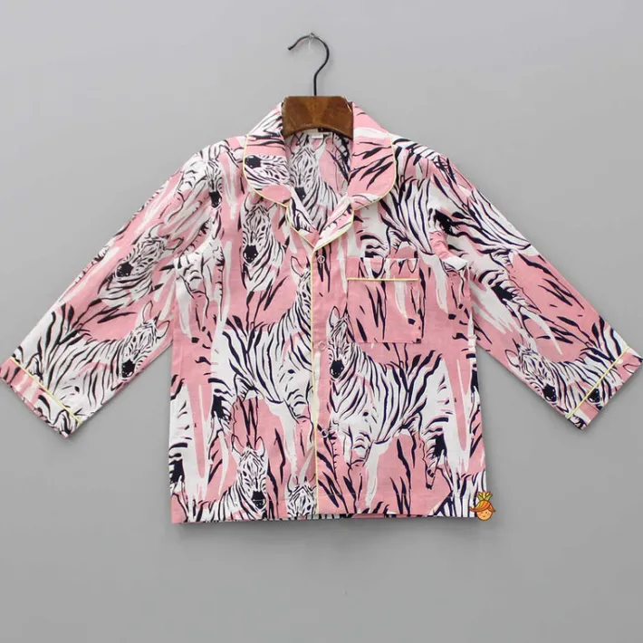 Online Animal-Printed Notched Collar Sleepwear BOY Sleep Wear | Sleepwear