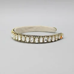 Outlet Artificial Stones Embellished Brown Hairband Hair Accessories | Hair Bands