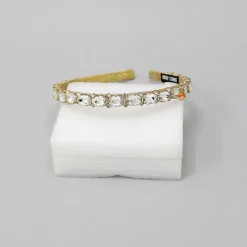 New Artificial White Stones Embroidered Hairband Hair Accessories | Hair Bands