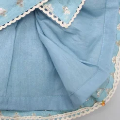 Online Ash Blue Front Slit Top And Flared Palazzo Ethnic Wear | Palazzos & Shararas