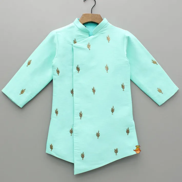 Clearance Asymmetric And Embroidered Kurta With Churidar BOY Indian Ethnic Wear | Ethnic Sets