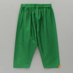 Clearance Attached Brocade Flap Green Kurta And Pyjama BOY Twinning Sets | Indian Ethnic Wear