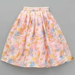 Best Back Tie Bow Floral Printed Top And Pleated Lehenga Ethnic Wear | Lehengas & Ghagras
