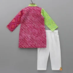 Online Bandhani And Leheriya Dual Printed Kurta With Pyjama BOY Twinning Sets | Indian Ethnic Wear