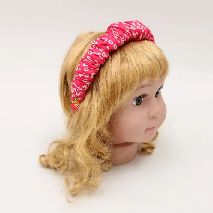 Sale Bandhani Printed Fuchsia Pink Pleated Hair Band Hair Accessories | Hair Bands