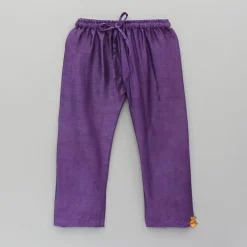 Clearance Bandhani Printed Purple Kurta And Pyjama BOY Indian Ethnic Wear | Ethnic Sets