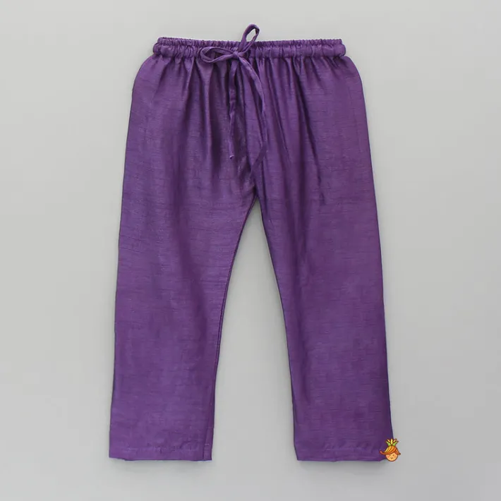Clearance Bandhani Printed Purple Kurta And Pyjama BOY Indian Ethnic Wear | Ethnic Sets