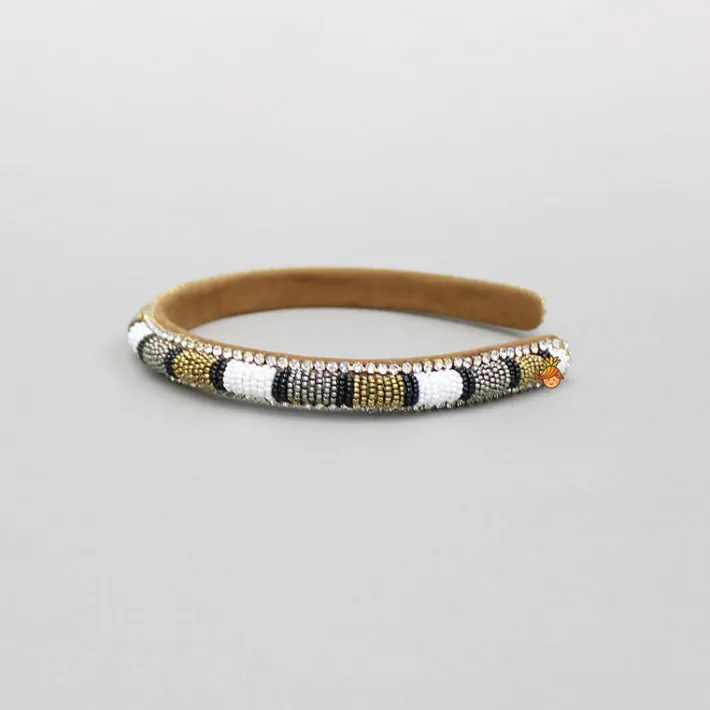 Best Bead Adorned Studded Brown Hairband Hair Accessories | Hair Bands