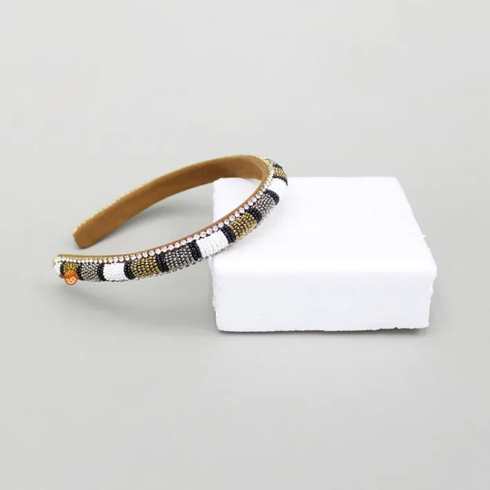 Best Bead Adorned Studded Brown Hairband Hair Accessories | Hair Bands