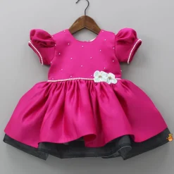 Outlet Bead And Sequin Embroidered Floral Patch Work Hot Pink Dress Dresses & Sets | Dresses
