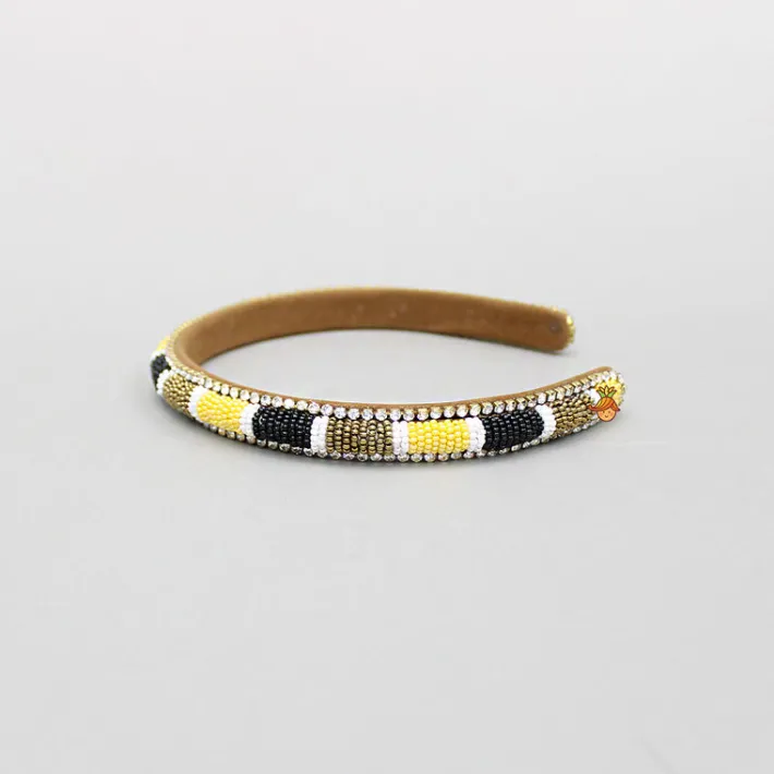 Fashion Bead And Studded Embroidered Hairband Hair Accessories | Hair Bands