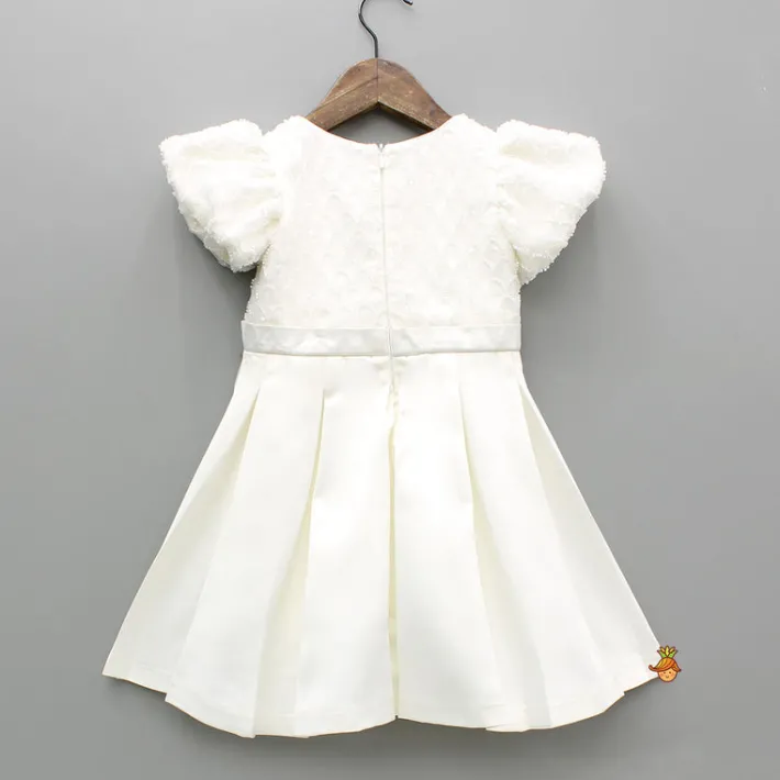 Hot Beaded Puff Sleeve Sequin Dress With Matching Bow Hair Clip And Gloves Dresses & Sets | Dresses