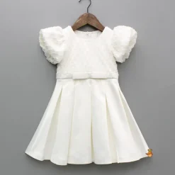 Hot Beaded Puff Sleeve Sequin Dress With Matching Bow Hair Clip And Gloves Dresses & Sets | Dresses