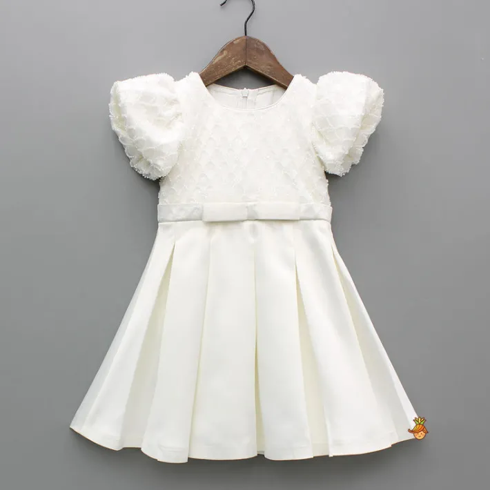 Hot Beaded Puff Sleeve Sequin Dress With Matching Bow Hair Clip And Gloves Dresses & Sets | Dresses