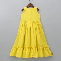 Best Beads Embroidered Ruffled Hem Yellow Kurti Ethnic Wear | Kurtis & Jumpsuits