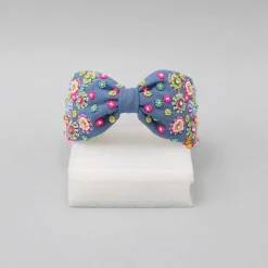 Sale Beads Hand Embroidered Knot Detail Blue Hair Band Hair Accessories | Hair Bands