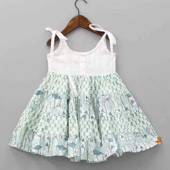 Clearance Beads Hand Embroidered Yoke Tie Up Straps Dress Twinning Sets | Dresses & Sets