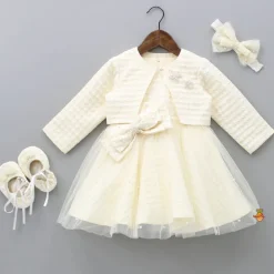 Discount Beautiful Cream Bowie Dress With Jacket And Matching Head Band With Booties Dresses & Sets | Dresses