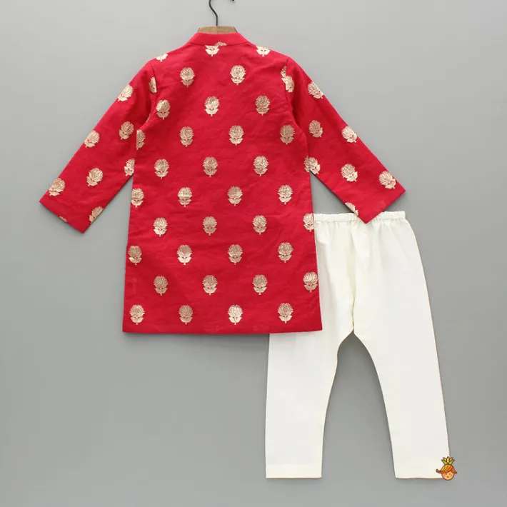 Online Beautiful Embroidered Ethnic Red Kurta With Pyjama BOY Indian Ethnic Wear | Ethnic Sets