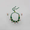 New Beautiful Green Embellished Choker Necklace And Earrings Jewellery