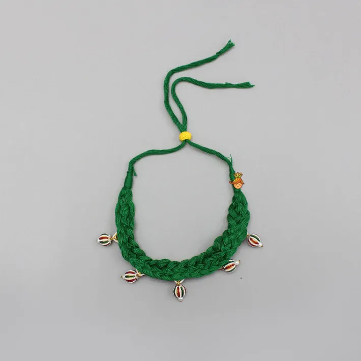 New Beautiful Green Embellished Choker Necklace And Earrings Jewellery