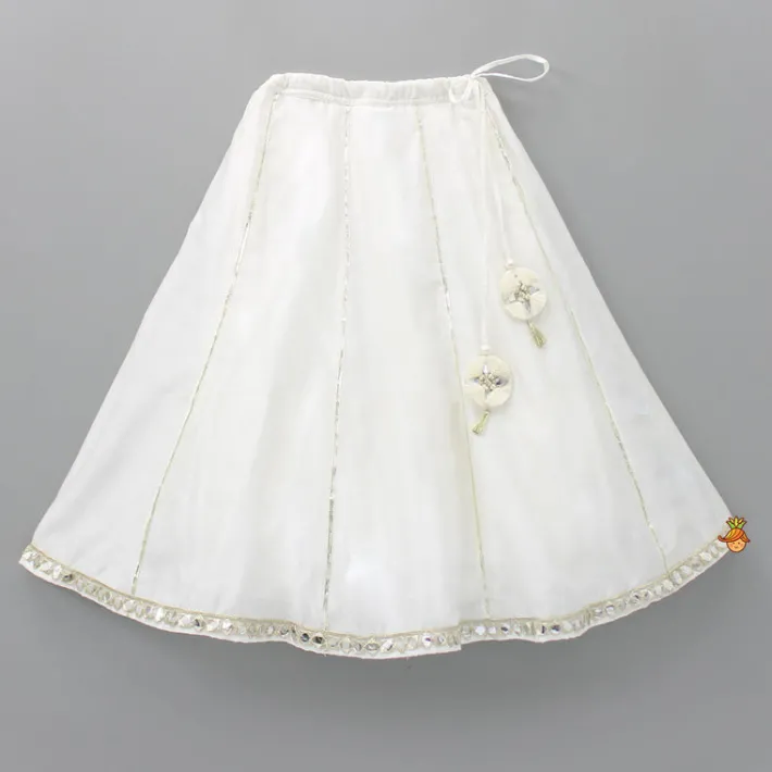Outlet Beautiful Handcrafted Sleeveless Top And Lehenga With Matching Organza Dupatta Ethnic Wear | Lehengas & Ghagras