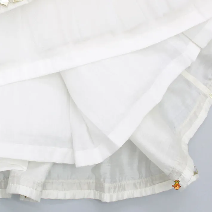Outlet Beautiful Handcrafted Sleeveless Top And Lehenga With Matching Organza Dupatta Ethnic Wear | Lehengas & Ghagras