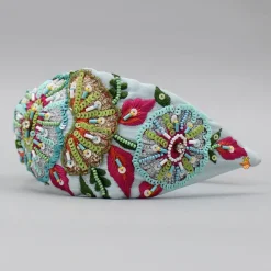 Outlet Beautiful Intricate Embroidered Blue Hair Band Hair Accessories | Hair Bands