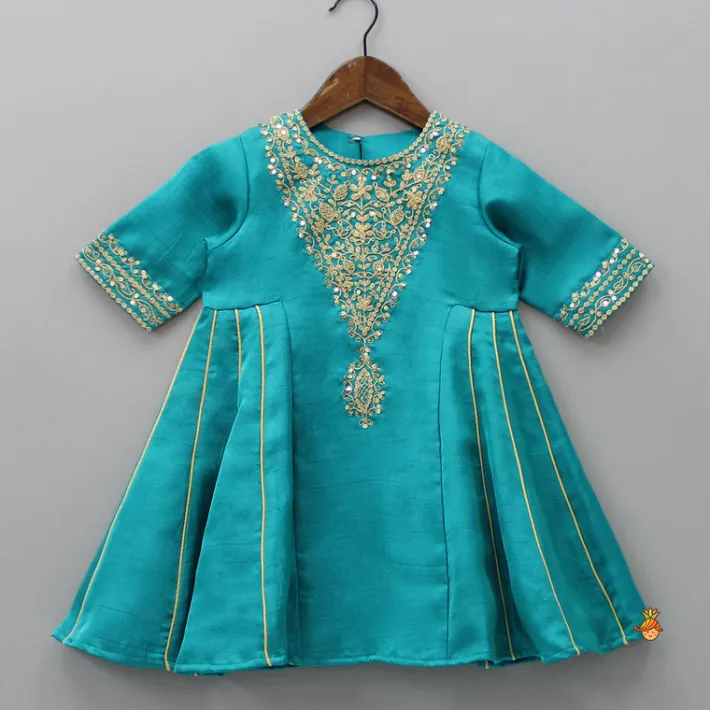 New Beautiful Sequins Work Kurti With Pant And Net Dupatta Ethnic Wear | Churidars & Salwars
