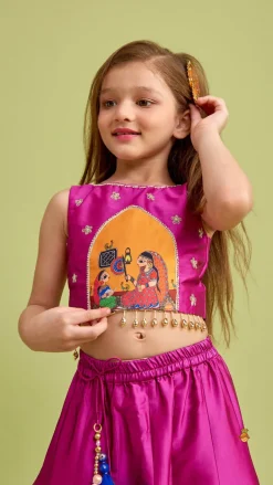 Discount Beautiful Traditional Applique Work Magenta Top And Lehenga Ethnic Wear | Lehengas & Ghagras