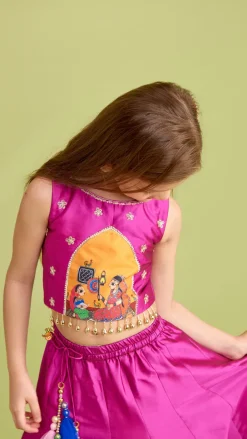 Discount Beautiful Traditional Applique Work Magenta Top And Lehenga Ethnic Wear | Lehengas & Ghagras