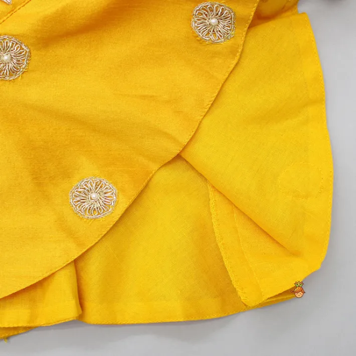 Sale Beautiful Zari Floral Work And Puff Sleeves Peplum Top With Banarasi Brocade Embroidered Lehenga Ethnic Wear | Lehengas & Ghagras