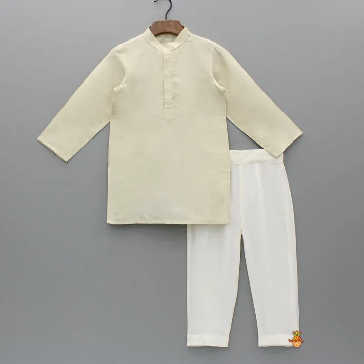 New Beige Kurta With Embroidered Jacket And Pant BOY Indian Ethnic Wear | Ethnic Sets
