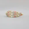 Sale Beige Multicolour Faux Mirror Embroidered Hairband Hair Accessories | Hair Bands