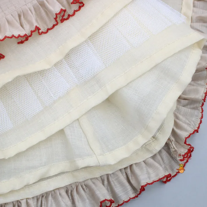 Outlet Biege Ruffled Detailed Top And Lehenga Ethnic Wear | Lehengas & Ghagras