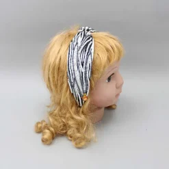 Clearance Black And White Embroidered Knot Detail Hair Band Hair Accessories | Hair Bands