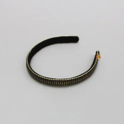 Outlet Black Artificial Stones Embroidered Hairband Hair Accessories | Hair Bands