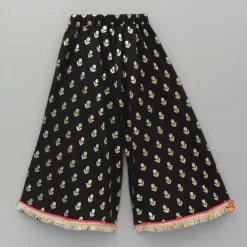 New Black Chanderi Embroidered Top And Palazzo With Dupatta Ethnic Wear | Palazzos & Shararas