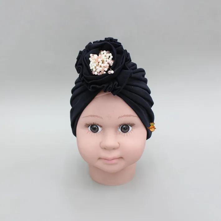 Hot Black Decorative Flower Embellished Head Band Hair Accessories | Head Bands