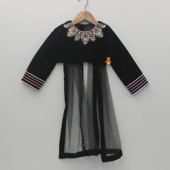 Fashion Black Embellished Top With Attached Dupatta And Lehenga Ethnic Wear | Lehengas & Ghagras