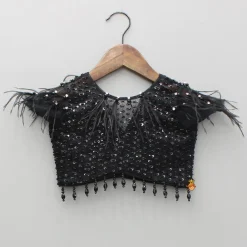 Discount Black Embroidered Embellished Top And Lehenga Ethnic Wear | Lehengas & Ghagras