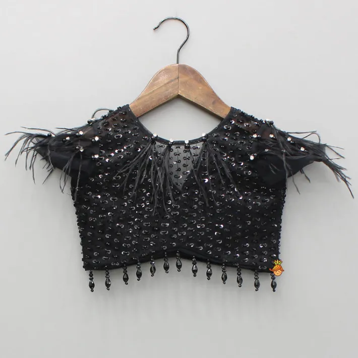 Discount Black Embroidered Embellished Top And Lehenga Ethnic Wear | Lehengas & Ghagras