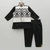 Outlet Black Embroidered Kurta And Jacket With Pant BOY Twinning Sets | Indian Ethnic Wear